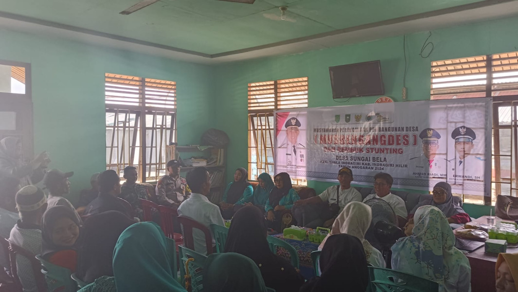 Bhabinkamtibmas Desa Sungai Bela Hadiri Musrenbangdes dan Rembuk Stunting