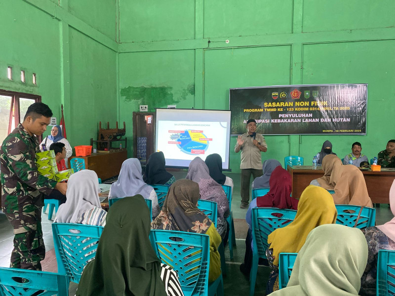 TMMD ke-123, Kodim 0314/Inhil Gelar Penyuluhan Antisipasi Karhutla