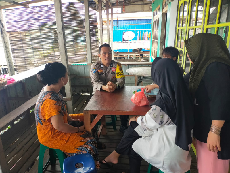 Cooling System, Bhabinkamtibmas Tanjung Lajau Sampaikan Himbauan Kamtibmas dan Pemilu Damai