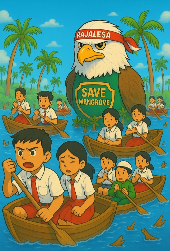 Kelas Diujung Pasang Surut : Potret Perjuangan Anak-Anak Dusun Sungai Bandung Menuju Sekolah