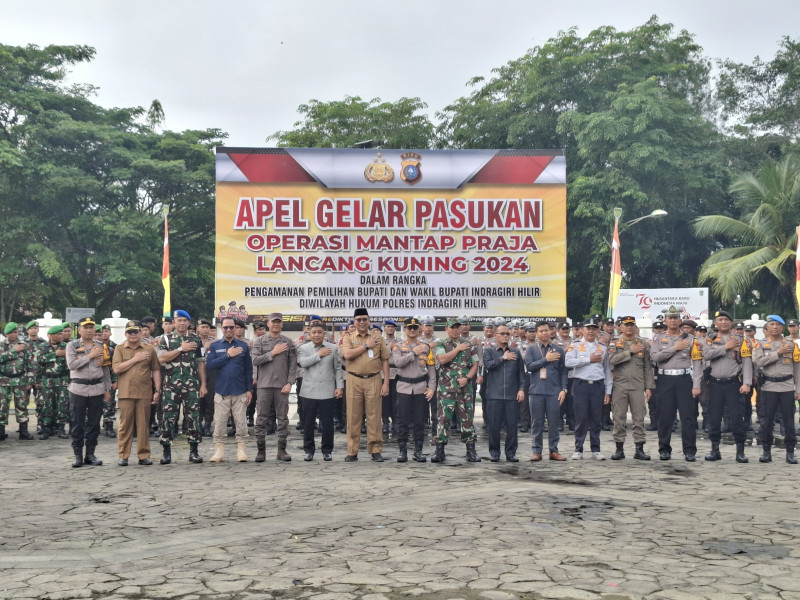 Dandim 0314/Inhil Hadiri Apel Gelar Pasukan Operasi Mantap Praja Lancang Kuning 2024