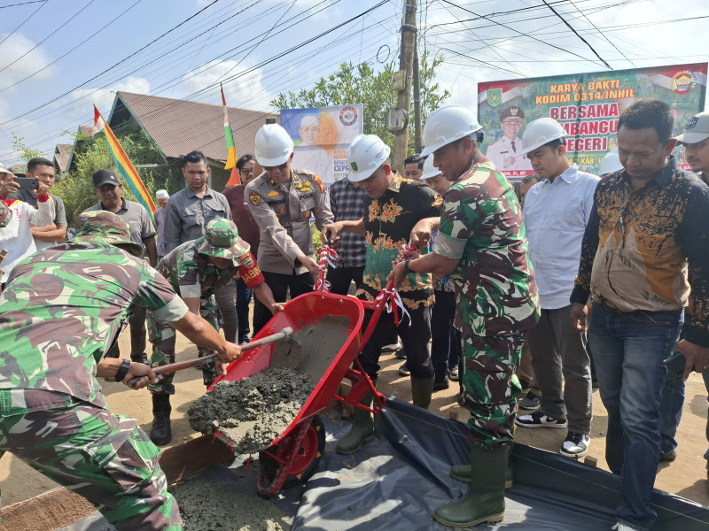 Dibuka Pj Bupati Inhil, Pelaksanan Karya Bakti Kodim 0314/Inhil Resmi di Mulai