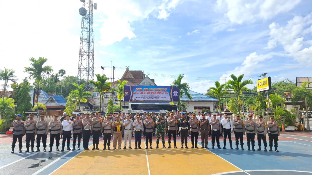 Personel Kodim 0314/Inhil Ikuti Apel Gelar Pasukan Operasi Zebra Lancang Kuning 2024