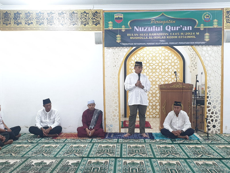 Kodim 0314/Inhil Peringati Nuzulul Qur'an Ramadhan 1445 H/2024 M dan Gelar Buka Puasa Bersama