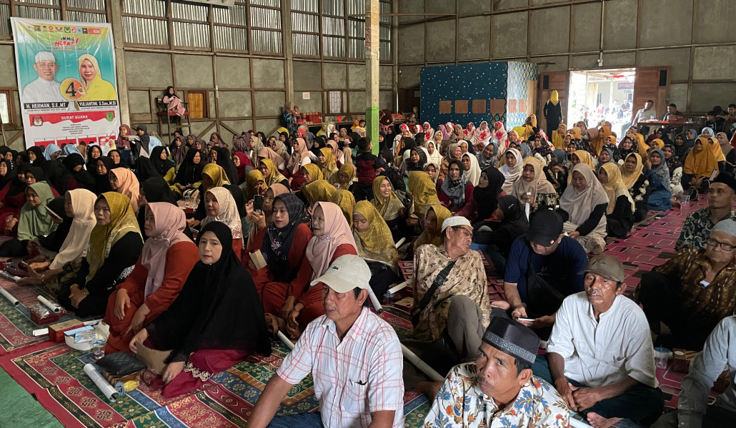 Ratusan Masyarakat Pelangiran Hadiri Kampanye Calon Bupati Inhil Haji Herman