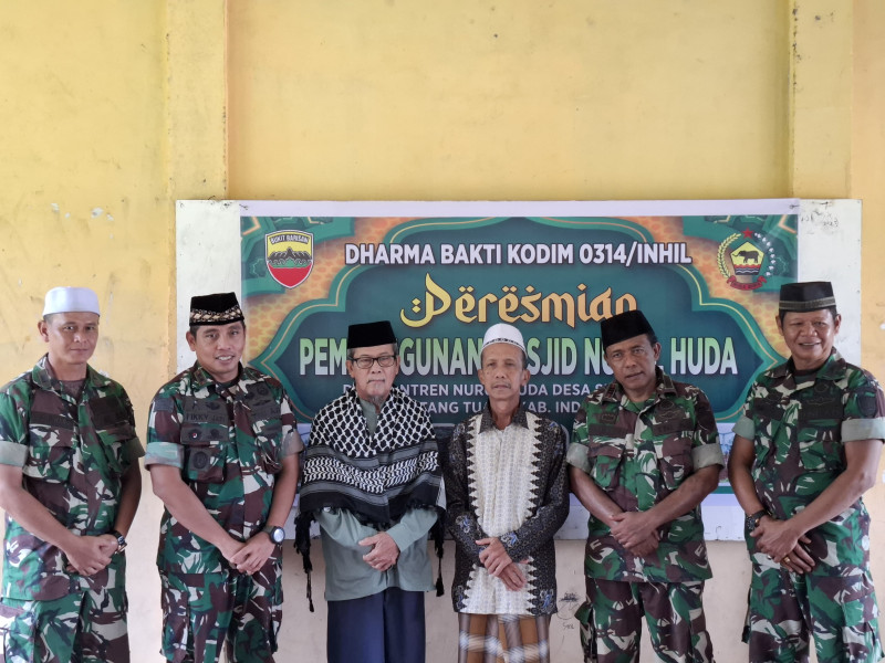 Dandim 0314/Inhil Resmikan Pembangunan Musholla Nurul Huda di Desa Sungai Luar