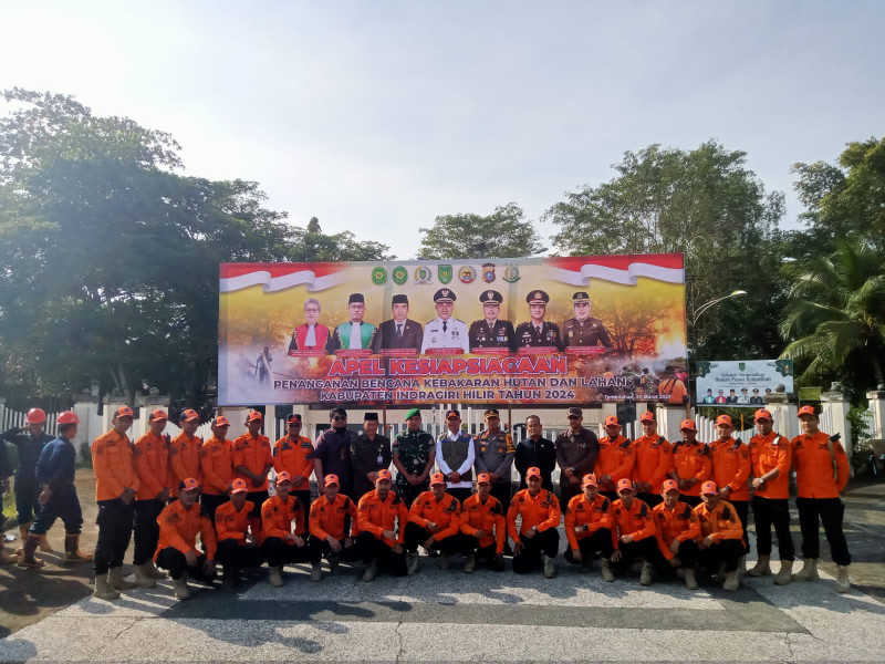 Dandim 0314/Inhil Hadiri Apel Kesiapsiagaan Penanggulangan Bencana Karhutla