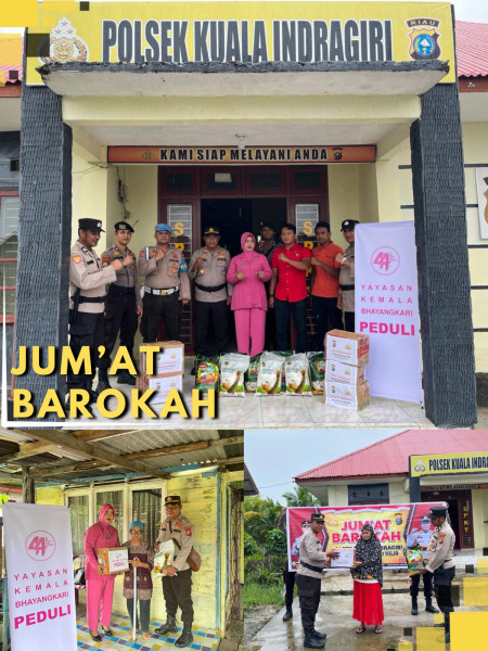 Jumat Barokah, Polsek Kuindra Serahkan Bansos untuk Keluarga Kurang Mampu