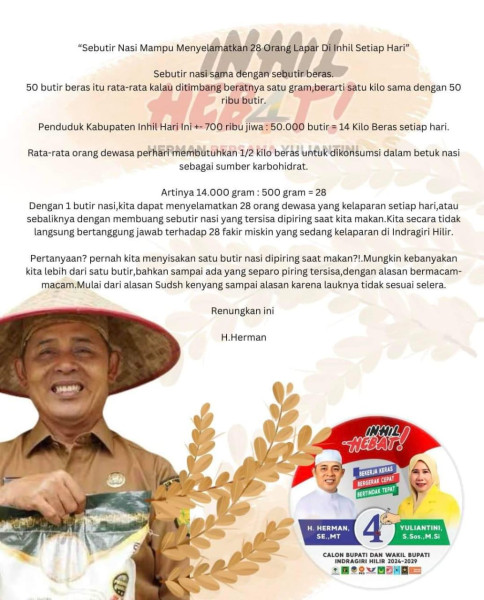 Ketahanan Pangan dan Kepedulian Sosial: Langkah Haji Herman untuk Kesejahteraan Petani Inhil