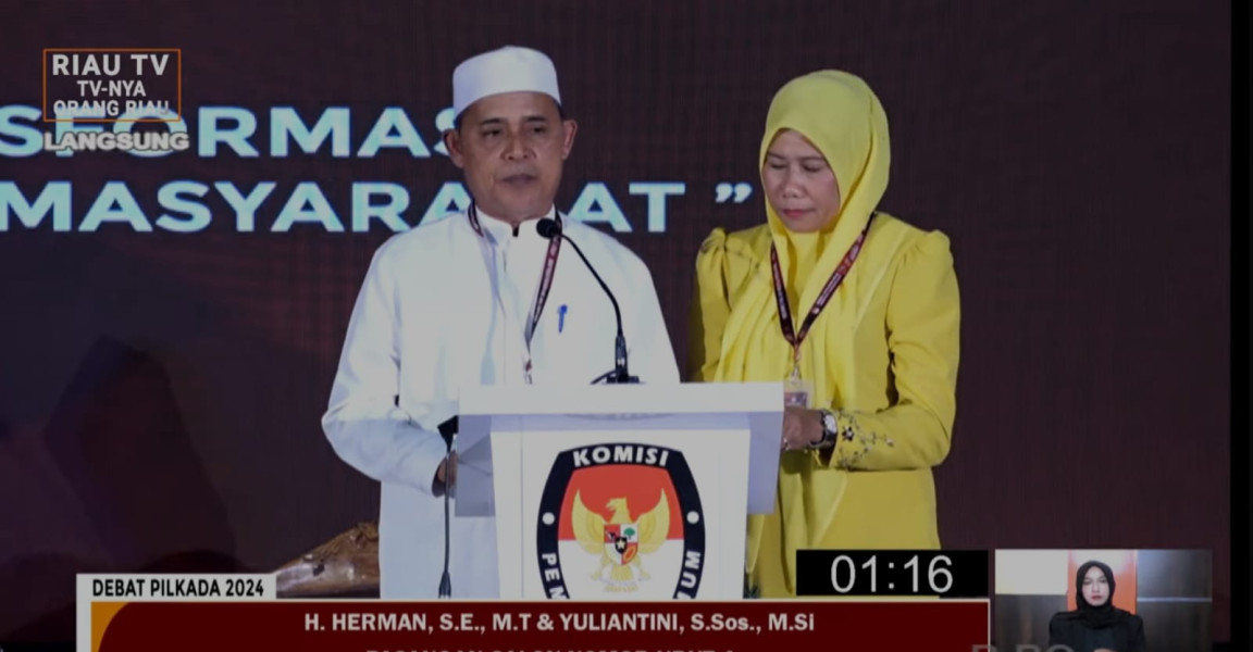 Puas Performa Debat Cabup dan Cawabup, Haji Herman Paparkan Program Inhil HEBAT