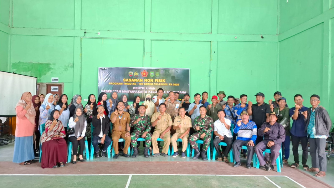 TMMD ke-123, Kodim 0314/Inhil Bersama DP2KBP3A Inhil Gelar Penyuluhan Kesehatan dan KB