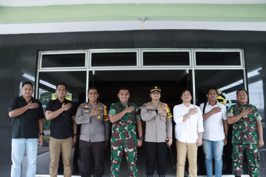 Dandim 0314/Inhil Sambut Kunjungan Kapolres Inhil