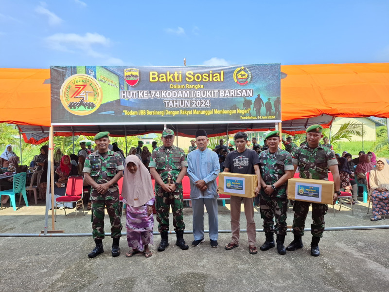 HUT ke -74 Kodam 1/Bukit Barisan, Kodim 0314/Inhil Laksanakan Bakti Sosial