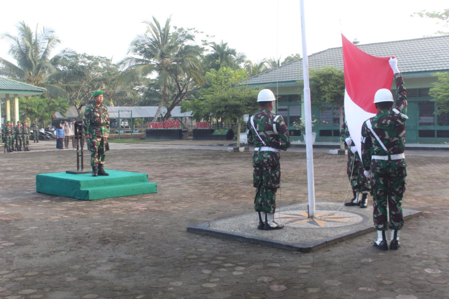 Kodim 0314/Inhil Laksanakan Upacara Bendera Bulanan