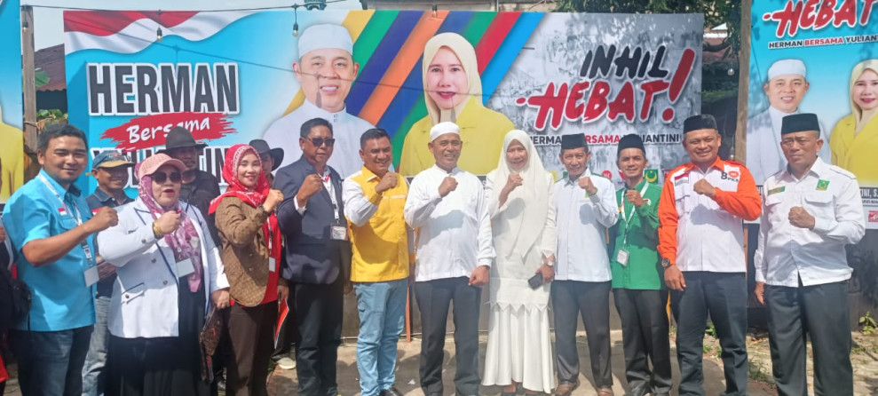 9 Parpol Deklarasikan Paslon Haji Herman-Yuliantini Calon Bupati Inhil
